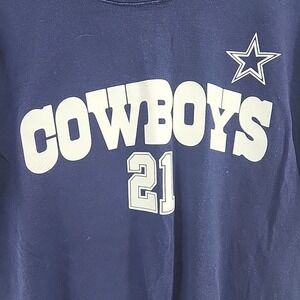 Dallas Cowboys Blue Graphic Shirt Logo " 21 Elliott " Size L Tee Navy White Star